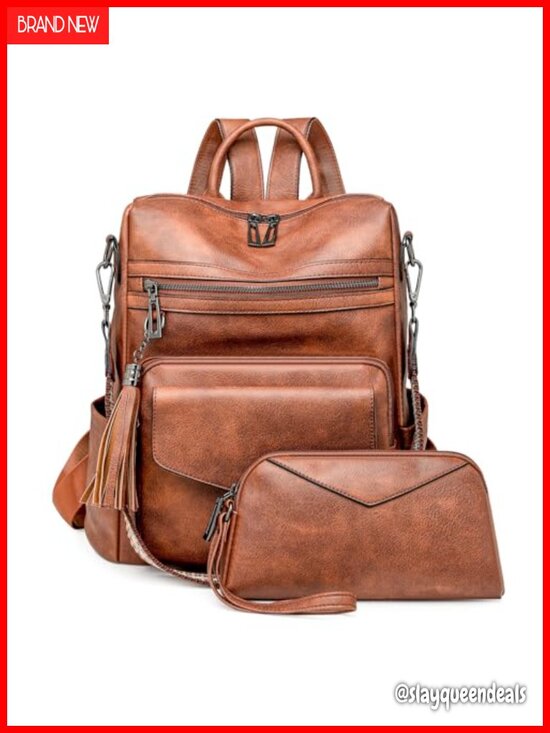 PU Leather Backpack Purse for Women Anti-theft Convertible Shoulder Bag